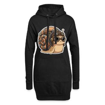 Escargot Aviateur Steampunk Coquille Cuivre - Sweat-shirt à capuche long Femme - noir - Devant