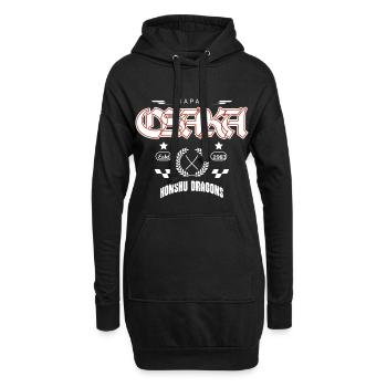Design de streetwear vintage Asanoha au Japon - Sweat-shirt à capuche long Femme - noir - Devant