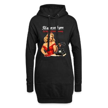 Pin-up Girl: Sarkasmus & Augenrollen Retro-Stil - Hoodie-Kleid - Schwarz - Vorne