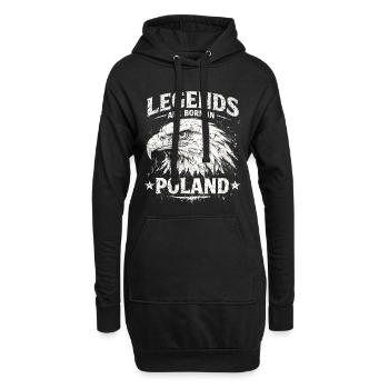Légende polonaise : Aigle blanc – Orgueil & Tradition - Sweat-shirt à capuche long Femme - noir - Devant
