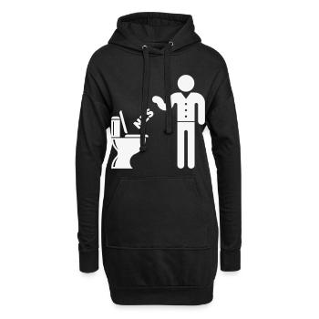NZS In’s Klo, In Die Toilette! Gegen Rechts White - Hoodie-Kleid - Schwarz - Vorne