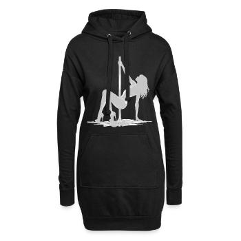 Exotic Pole Dance: Sexy Squat in High Heels Art - Hoodie-Kleid - Schwarz - Vorne