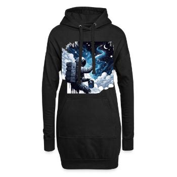 Astronaut malt die Nacht: Kreativer Weltraum Maler - Hoodie-Kleid - Schwarz - Vorne