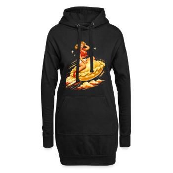 Pin-Up Pelmeni : Art rétro de Dumpling volant - Sweat-shirt à capuche long Femme - noir - Devant