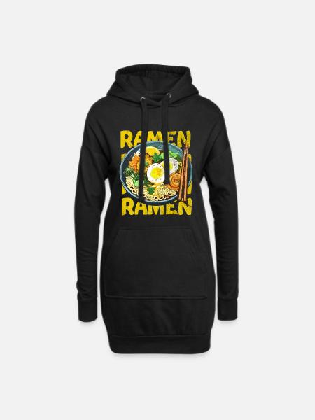 Ramen - Sweat-shirt à capuche long Femme - noir