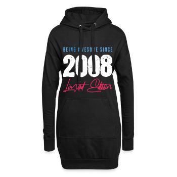 Being Awesome Since 2008 18 Geburtstag - Hoodie-Kleid - Schwarz - Vorne