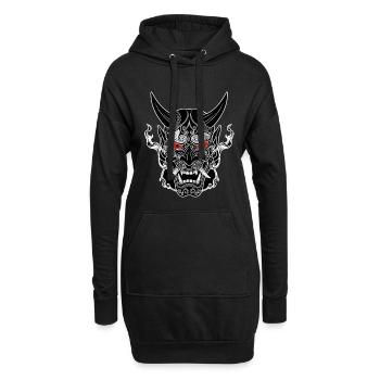 Oni Japan Dämon Gothic Schwarze Weiße Maske - Hoodie-Kleid - Schwarz - Vorne