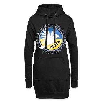 Paix Mondiale Libre Ukraine Colombe - Sweat-shirt à capuche long Femme - noir - Devant