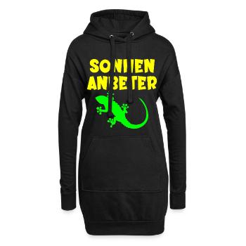 Sonnenanbeter Eidechse - Sommer Sonne - Hoodie-Kleid - Schwarz - Vorne