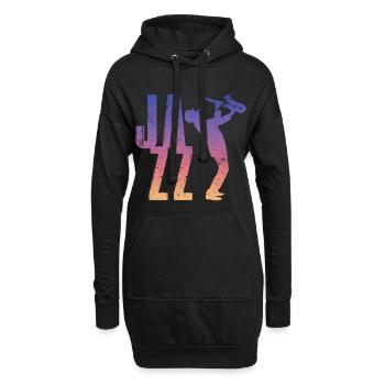Jazz Retro - Hoodie-Kleid - Schwarz - Vorne