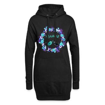 Brautpaar im Blumenkreis Junggesellenabschied  - Hoodie-Kleid - Schwarz - Vorne