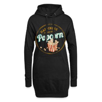 Snack de maïs végane au popcorn design vintage - Sweat-shirt à capuche long Femme - noir - Devant
