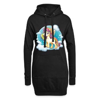 Rainbow Unicorn Cloud Magic - Hoodie Dress - black - Front