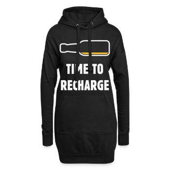 Temps de recharge (Bière / Bière / NEG 2C) - Sweat-shirt à capuche long Femme - noir - Devant