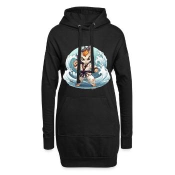 Wellenkämpfer im Karate-Gi - Hoodie-Kleid - Schwarz - Vorne