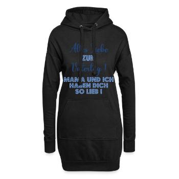 Erster Vatertag - Papa Mama Baby - Hoodie-Kleid - Schwarz - Vorne