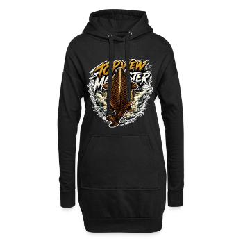 Draufsicht Karpfen-Spritzfischen-Design - Hoodie-Kleid - Schwarz - Vorne