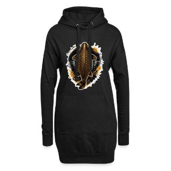 Golden Carp Top View Premium-Angeldesign - Hoodie-Kleid - Schwarz - Vorne