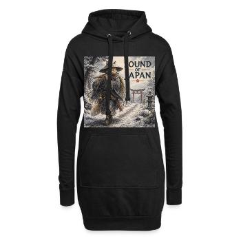 Japanisches Kitsune-Flötendesign - Hoodie-Kleid - Schwarz - Vorne