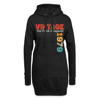 Millésime 1979 - Sweat-shirt à capuche long Femme - noir - Devant