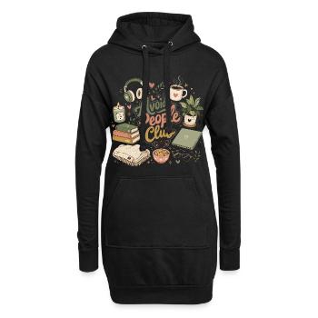 Introvertierter Humor Ruhe statt Menschen - Hoodie-Kleid - Schwarz - Vorne
