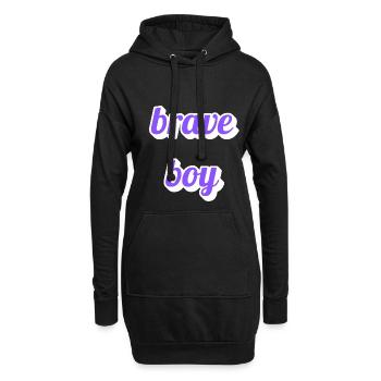 Brave Boy Schriftzug - Hoodie-Kleid - Schwarz - Vorne