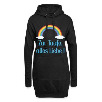 Baby Taufe Glückwünsche - Hoodie-Kleid - Schwarz - Vorne