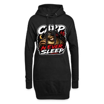 Chemise / tasse de pêche à la carpe drôle – Carp Never Sleep - Sweat-shirt à capuche long Femme - noir - Devant