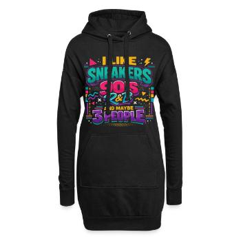 Style Années 90 : Sneakers, R&B et Humour - Sweat-shirt à capuche long Femme - noir - Devant