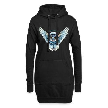 Chouette spatiale en combinaison spatiale - Sweat-shirt à capuche long Femme - noir - Devant