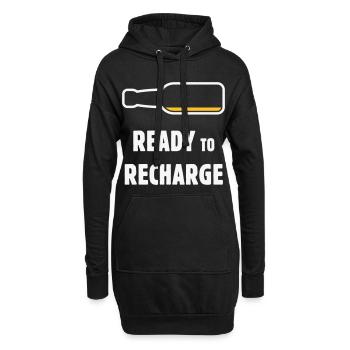 Ready To Recharge (Bier / Bierchen / NEG 2C) - Hoodie-Kleid - Schwarz - Vorne