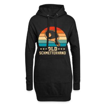 Old Schmetterhand Retro Tischtennis  - Hoodie-Kleid - Schwarz - Vorne