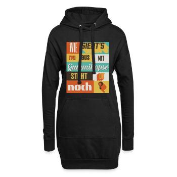 Gummihopse Spruch Retro Design - Hoodie-Kleid - Schwarz - Vorne