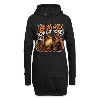Boilie Overdose lustiges Karpfenfischen-Design - Hoodie-Kleid - Schwarz - Vorne