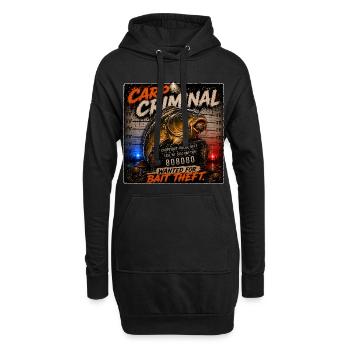 Karpfenfischer-Krimineller wegen Köderdiebstahls gesucht - Hoodie-Kleid - Schwarz - Vorne