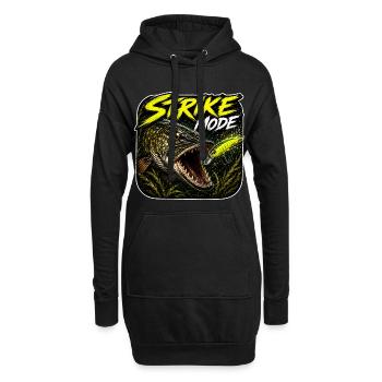 Strike-Mode Hechtfischerei-Design - Hoodie-Kleid - Schwarz - Vorne