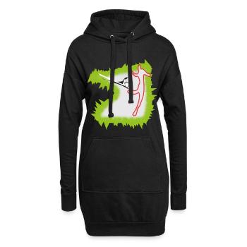Kickschuss Fußballer Stürmer - Hoodie-Kleid - Schwarz - Vorne