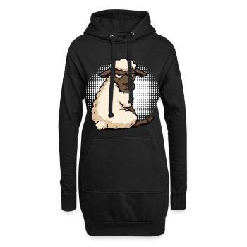 Schaf Schafe Schäfer Schafhalter Schafbock - Hoodie-Kleid - Schwarz - Vorne