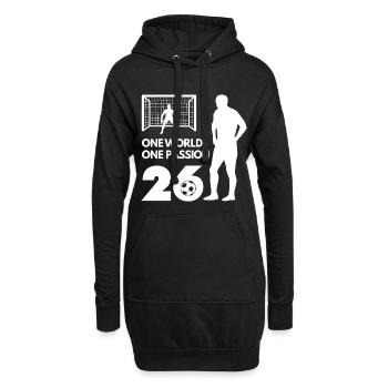 One Love One Passion Fußball Soccer - Hoodie-Kleid - Schwarz - Vorne