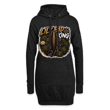 Rosenblatt-Karpfenfang-Design - Hoodie-Kleid - Schwarz - Vorne