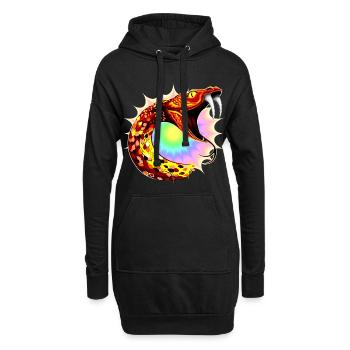 Kosmische Schlange - Hoodie-Kleid - Schwarz - Vorne