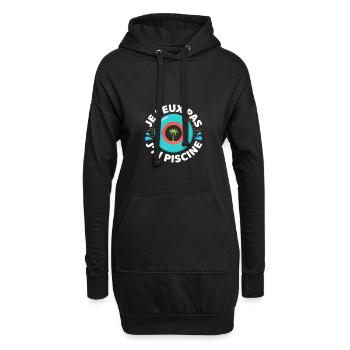 Je peux pas j'ai piscine - Sweat-shirt à capuche long Femme - noir - Devant
