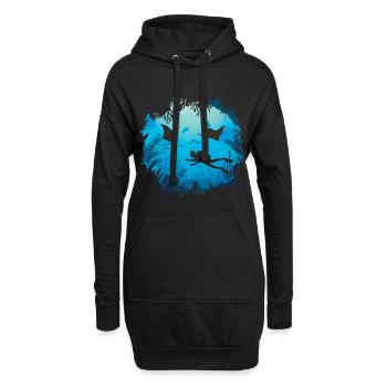 Ozeantauchen - Hoodie-Kleid - Schwarz - Vorne