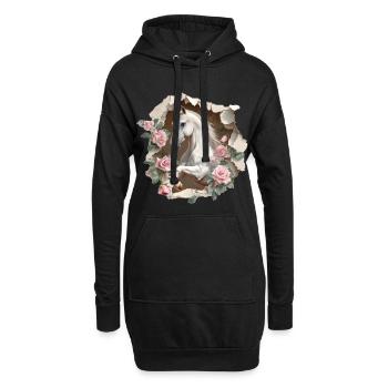 Pferd - Hoodie-Kleid - Schwarz - Vorne