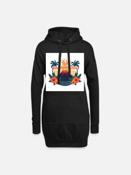 Hawaiian Star - Hoodie Dress - black
