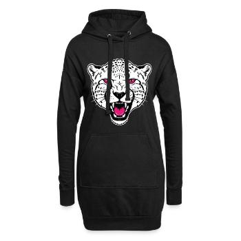 Gepard Leopard Maskottchen-Logo Sport Gaming - Hoodie-Kleid - Schwarz - Vorne