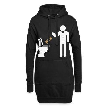 NZS In’s Klo, In Die Toilette! Gegen Rechts NEG 2C - Hoodie-Kleid - Schwarz - Vorne