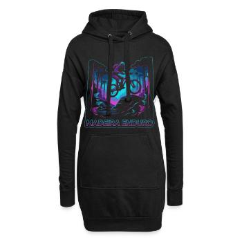 Neon Synthwave Madeira Enduro MTB Jump - Hoodie Dress - black - Front