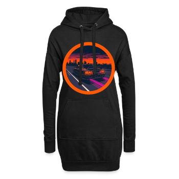 Retro JDM Sportwagen Synthwave Cyberpunk T-Shirt - Hoodie-Kleid - Schwarz - Vorne