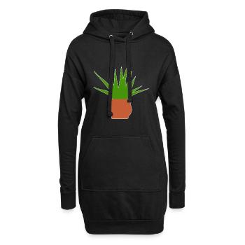 Plante d’aloe vera - Sweat-shirt à capuche long Femme - noir - Devant